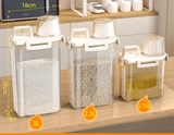 Pojemnik Na Zboża Hermetyczny FreshSeal Premium – Dozownik Ryżu Transparentny | Ochrona Przed Wilgocią i Owadami | 1,75–3L