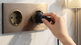 Gniazdo Ścienne Aluminiowe Szczotkowane Brązowe Wielofunkcyjne – Gniazdo Schuko z USB i RJ45 | Montaż Podtynkowy | Nowoczesna Instalacja