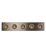 Gniazdo Ścienne Aluminiowe Szczotkowane Brązowe Wielofunkcyjne – Gniazdo Schuko z USB i RJ45 | Montaż Podtynkowy | Nowoczesna Instalacja