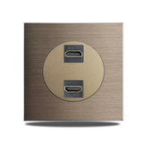 Gniazdo Ścienne Aluminiowe Szczotkowane Brązowe Wielofunkcyjne – Gniazdo Schuko z USB i RJ45 | Montaż Podtynkowy | Nowoczesna Instalacja