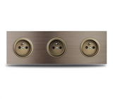 Gniazdo Ścienne Aluminiowe Szczotkowane Brązowe Wielofunkcyjne – Gniazdo Schuko z USB i RJ45 | Montaż Podtynkowy | Nowoczesna Instalacja