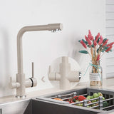 Kran kuchenny z funkcją filtrującą – Pojedyncza dźwignia | Chrom/Czarny | Ciepła i zimna woda | Montowany w blacie