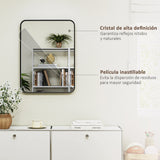 HOMCOM Luksusowe Lustro Łazienkowe 60x80cm