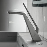 Bateria umywalkowa PureFace – jednouchwytowa, czarna lub chrom, ciepła i zimna woda, montaż nablatowy