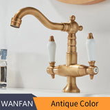 UrbanForge Apex – Czarna Bateria Umywalkowa Industrialna z Podwójnym Uchwytem z Litego Mosiądzu