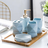 Ceramiczny zestaw akcesoriów łazienkowych | Styl skandynawski