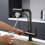 Mosiądz Kuchenny Kran z Filtrowanym Wylewem | Pojedyncza Gałka | Szlifowany