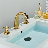 GoldÉlance 8” – Luksusowa Bateria Umywalkowa 3-Otworowa w Polerowanym Złocie