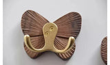 RetroButterfly Czarno-Orzechowy Wieszak Ścienny