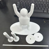 Śmieszny Trzymacz do Papieru Toaletowego z Sztangistą – Wydruk 3D | Model Stojący | Szary/Biały/Czarny