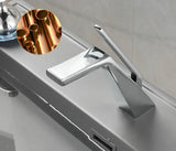 Bateria umywalkowa PureFace – jednouchwytowa, czarna lub chrom, ciepła i zimna woda, montaż nablatowy