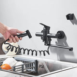 AquaPro DuoJet – Ścienna Bateria Umywalkowa z Obrotem 360° i Pistoletem Natryskowym