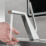 Bateria umywalkowa PureFace – jednouchwytowa, czarna lub chrom, ciepła i zimna woda, montaż nablatowy