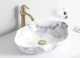 MarbellaStone Elite – Owalna Umywalka Nablatowa z Efektem Marmuru 12L