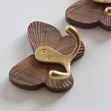 RetroButterfly Czarno-Orzechowy Wieszak Ścienny