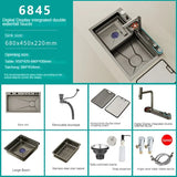 Prostokątny zlew ze stali nierdzewnej z baterią | Pojedyncza komora | 3 otwory