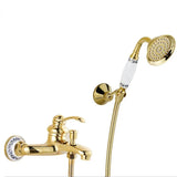 Luksusowy Złoty Kran Łazienkowy z Akcentami Kryształowymi