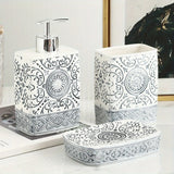4-częściowy zestaw ceramiczny do łazienki | Boho Chic