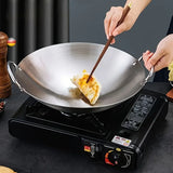 ChefMaster – Duża Stalowa Patelnia Wok z Podwójnymi Uchwytami