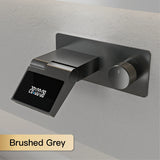 Ścienna Bateria Umywalkowa LED z Podświetleniem – Mosiężna