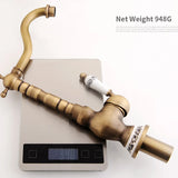 Antyczna Mosiądzowa Bateria Kuchenna z Ceramiczną Dźwignią – 360° Obrotowa | Tradycyjny Design