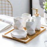 Ceramiczny zestaw akcesoriów łazienkowych | Styl skandynawski