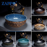 Okrągły Ceramiczny Owalny Zlew z Baterią