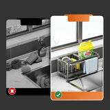 Wielofunkcyjny Dzierżak do Gąbek – Stal Węglowa | Odporny na Korozję | Bez Montażu | Z Funkcją Odpływu