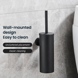 SteelClean Luxe Szczotka Toaletowa z Uchwytem Ściennym – Czarny Design ze Stali Nierdzewnej