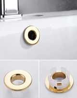 Nurlin FlowCap – Stylowa Zaślepka Przelewu do Umywalki i Wanny | Czarna, Srebrna, Złota, Vintage Brąz, Mosiądz