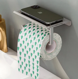 SmartHold Luxe – Aluminiowy Uchwyt na Rolkę Toaletową z Półką na Telefon