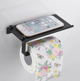 SmartHold Luxe – Aluminiowy Uchwyt na Rolkę Toaletową z Półką na Telefon