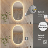 Owalne LED Lustro Łazienkowe | 80x50 / 100x50 / 120x60 cm | Anti-Condens & Światło z Możliwością Ściemniania