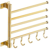 Podwójny wieszak na ręczniki aluminiowy – uchwyt łazienkowy z haczykiem | kompaktowy <50 cm | oszczędność miejsca