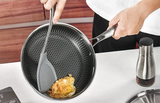 ChefMaster – RVS Antypryskowa Patelnia z Wzorem Plastra Miodu i Szklaną Pokrywą
