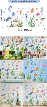 SeaWorld Ocean – Naklejki Ścienne z Zwierzętami Podwodnego Świata