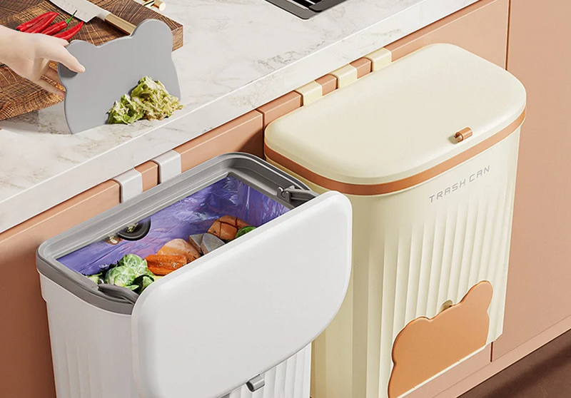 EcoBin Kuchnia & Łazienka Ścienny Kosz na Śmieci – 8.5L / 12L Z Pokrywą