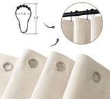 LuxeLinnen Zasłona Prysznicowa – Wodoodporna i Gruba Imitacja Lnu