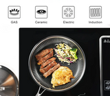 ChefMaster – RVS Antypryskowa Patelnia z Wzorem Plastra Miodu i Szklaną Pokrywą