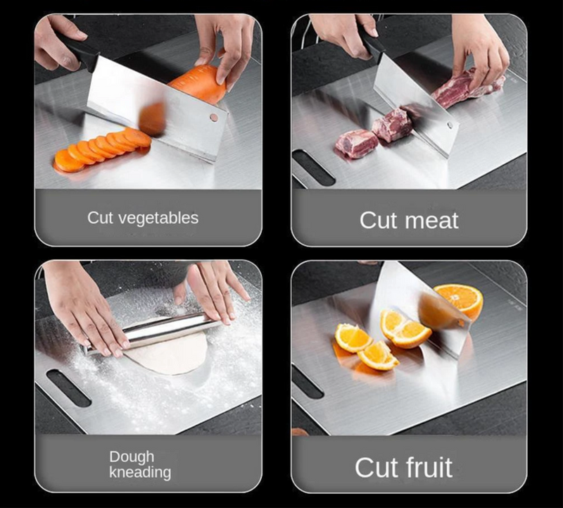 SteelSlice – Dwustronna Deska do Krojenia z Tytanem ze Stali Nierdzewnej 316