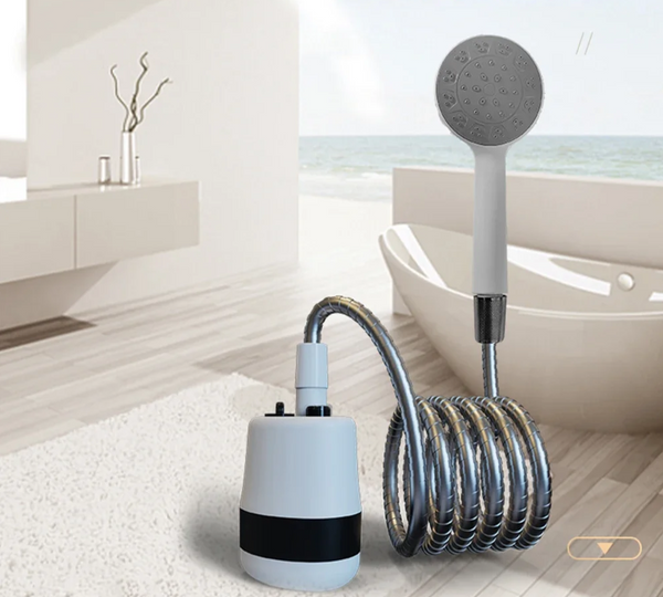 NomadiShower Mini Przenośna Prysznic Campingowy – Elektryczny Prysznic Ręczny z Ładowalną Baterią i Wodoodporną Pompą