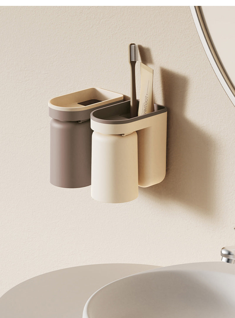 DuoClean 2-in-1 Uchwyt na Szczoteczkę do Zębów i Kubek – Inteligentny Organizer Bez Wiercenia