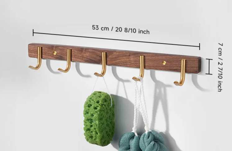 SARIHOSY Luksusowa Czarna Drewniana Wieszak naścienny