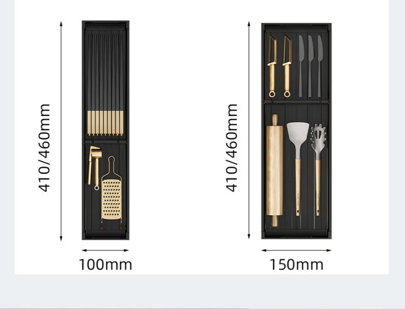 SlideDry Wysuwany Ociekacz – Regulowany Organizer do Szuflad na Sztućce, Talerze i Przechowywanie w Kuchni