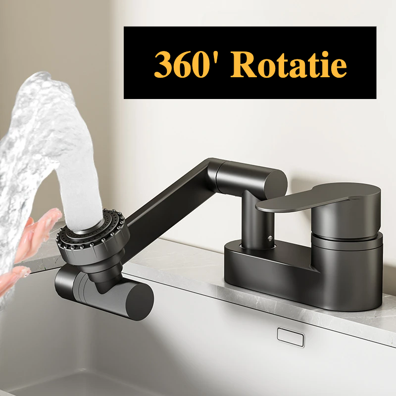 AquaTwist Duo-Flex – Zlewozmywakowa Bateria Wahaczowa 360° z Dwoma Uchwytami