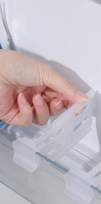 FlexiCool – 4-częściowy zestaw organizerów do lodówki z podziałem teleskopowym