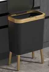 ZłotySlim Nowoczesny Kosz na Śmieci z Pokrywą