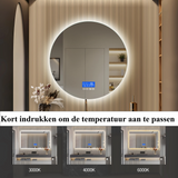 ANAJQAQIA Okrągłe LED Lustro Łazienkowe