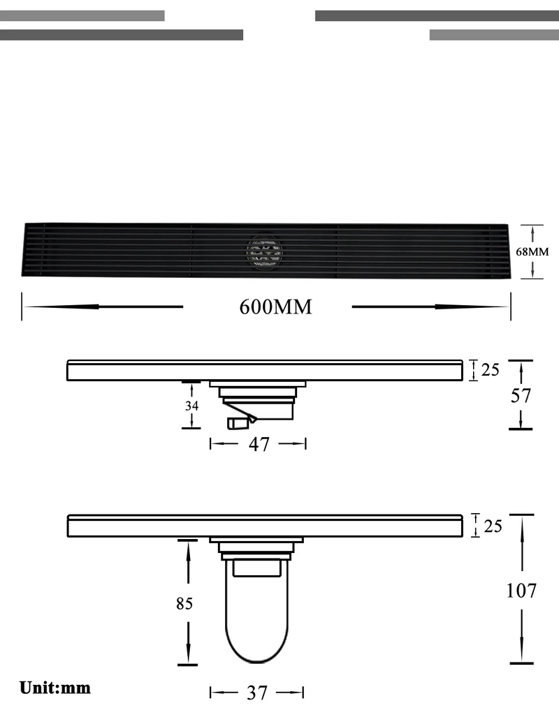 LuxoDrain Kafelkowy Korytko Prysznicowe