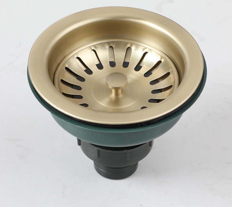 Ouboni Antique Mosiądz Nierdzewna Stalowa Zlewozmywak Sito & Korek Odpływowy
